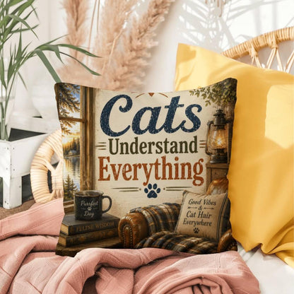 Shop our premium cats understand everything throw pillow from MySisterIsASurvivor.
