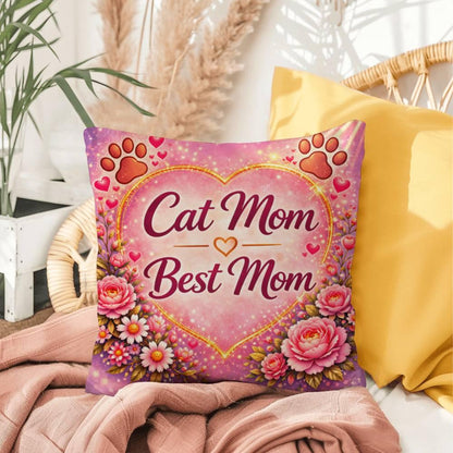 Shop our premium cat mom best mom throw pillow from MySisterIsASurvivor.