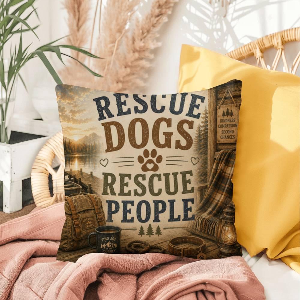 Shop our premium rescue dogs rescue people throw pillow from MySisterIsASurvivor.