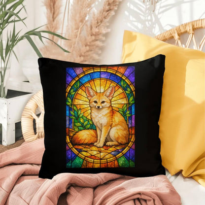 Shop our fennec fox stained glass style throw pillow featuring the 20" x 20" style option from MySisterIsASurvivor.