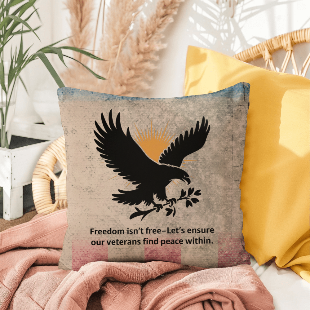 Freedom Isn't Free Indoor/Outdoor Pillow: Resilient Comfort - Mental Health & Memorial Tribute