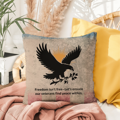 Freedom Isn't Free Indoor/Outdoor Pillow: Resilient Comfort - Mental Health & Memorial Tribute