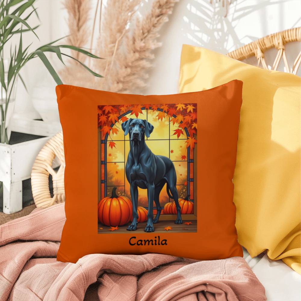 Great Dane (Blue) Throw Pillow - Custom Indoor/Outdoor Dog Cushion, Great Dane Lover Gift