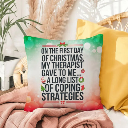 Shop our premium on the first day of christmas indoor outdoor pillow from MySisterIsASurvivor.