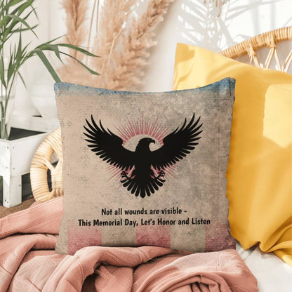 Not All Wounds Are Vis Indoor/Outdoor Pillowible: Resilient Comfort - Mental Health & Memorial Tribute