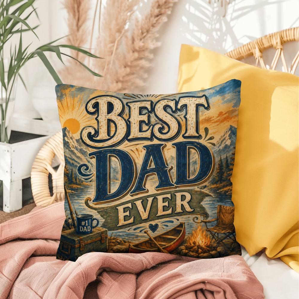 Shop our premium best dad ever throw pillow from MySisterIsASurvivor.