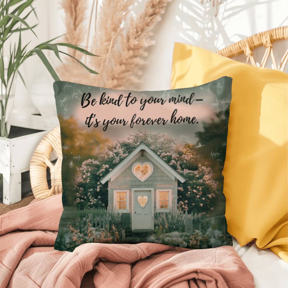 Be Kind To Your Mind - It's Your Forever Home: Indoor/Outdoor Pillow Self-Care for Relaxation, Mindfulness & Emotional Wellness