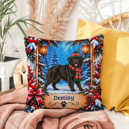 Australian Shepherd (Black Coat) - Personalized Dog Name Pillow for Winter Nights at Home