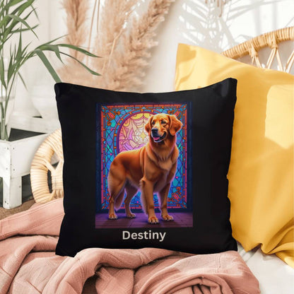 Dark Golden Retriever personalized indoor/outdoor pillow, dog lover home decor gift idea