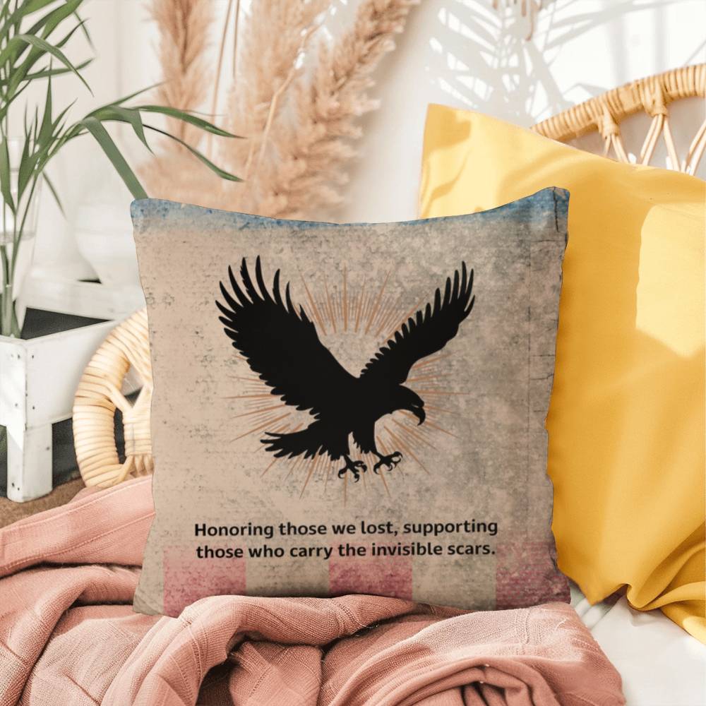 Honoring Those We Lost Indoor/Outdoor Pillow: Resilient Comfort - Mental Health & Memorial Tribute
