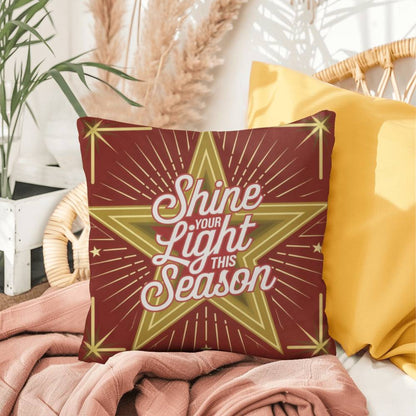 Shine Your Light This Season Throw Pillow - Gentle Christmas décor for inspiration and peace