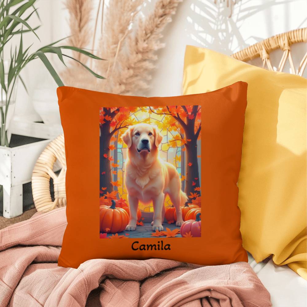 Light Golden Retriever pillow, custom indoor outdoor Retriever dog cushion, water-resistant - MySisterIsASurvivor