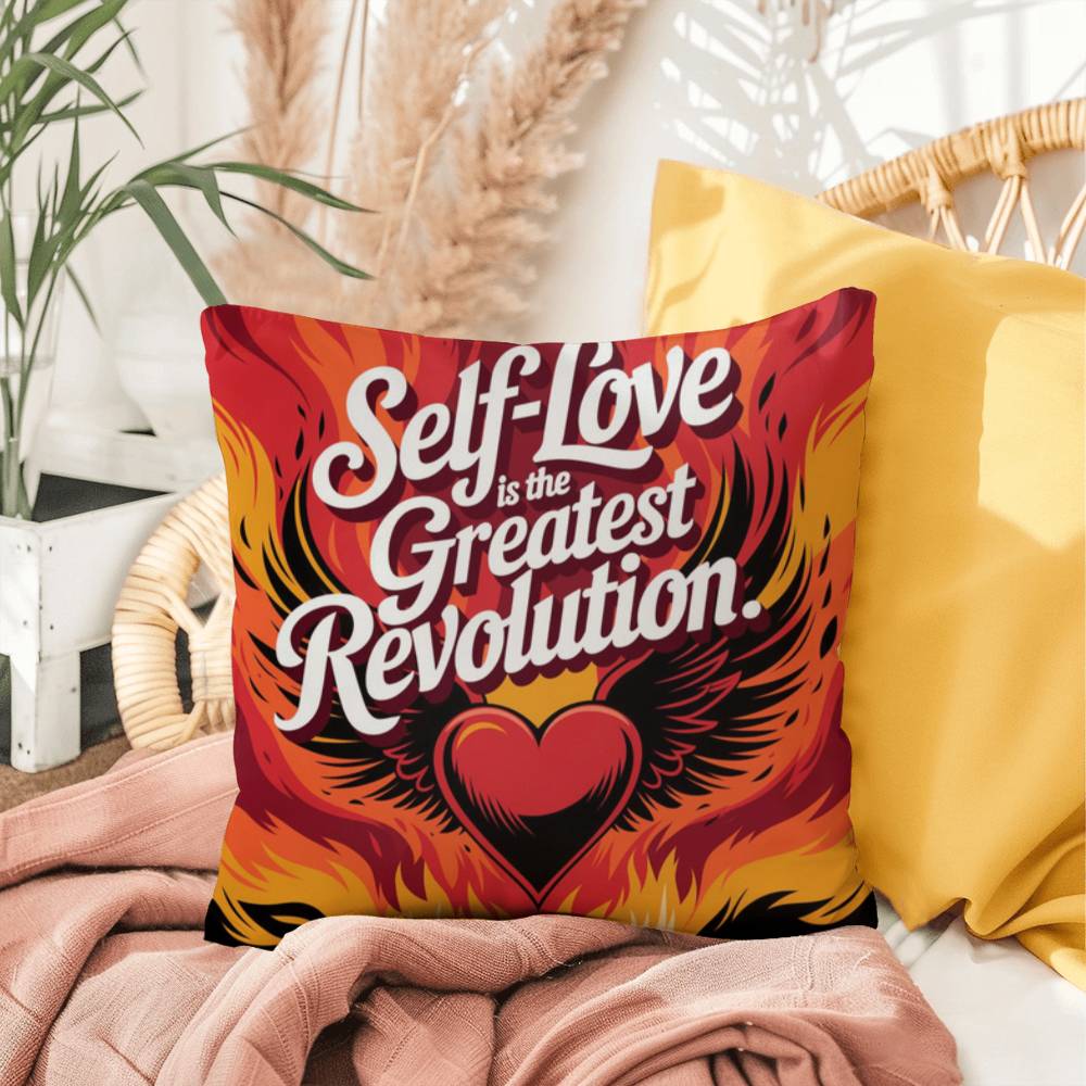 Self-Love Is The Greatest Revolution: Indoor/Outdoor Pillow Self-Care for Relaxation, Mindfulness & Emotional Wellness