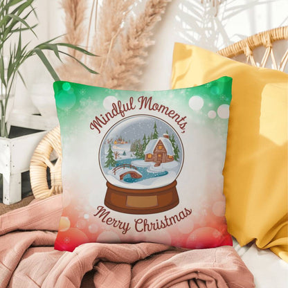 Mindful Moments, Merry Christmas Throw Pillow - Holiday mental health Christmas quote pillow