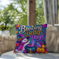 Brewing Better Days Halloween Throw Pillow - Witch Ghost Cauldron Healing Gift