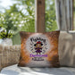 Halloween indoor/outdoor pillow with “Fighting Demons but still” for mental health and resilience