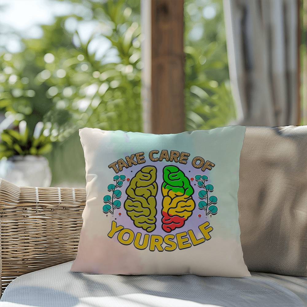 Take Care of Yourself: Indoor/Outdoor Pillow for Wellness, Style & Stress Relief