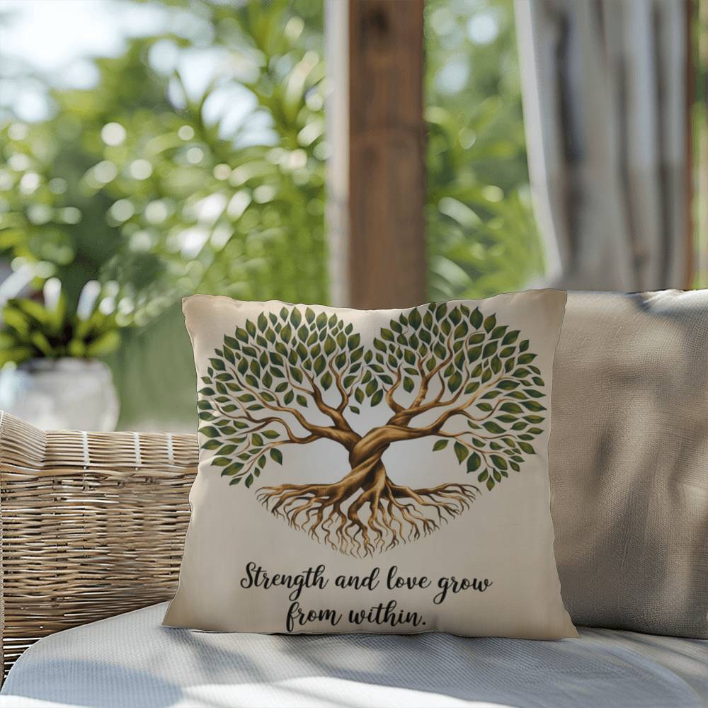 Strength and Love Grow From Within: Indoor/Outdoor Pillow Self-Care for Relaxation, Mindfulness & Emotional Wellness