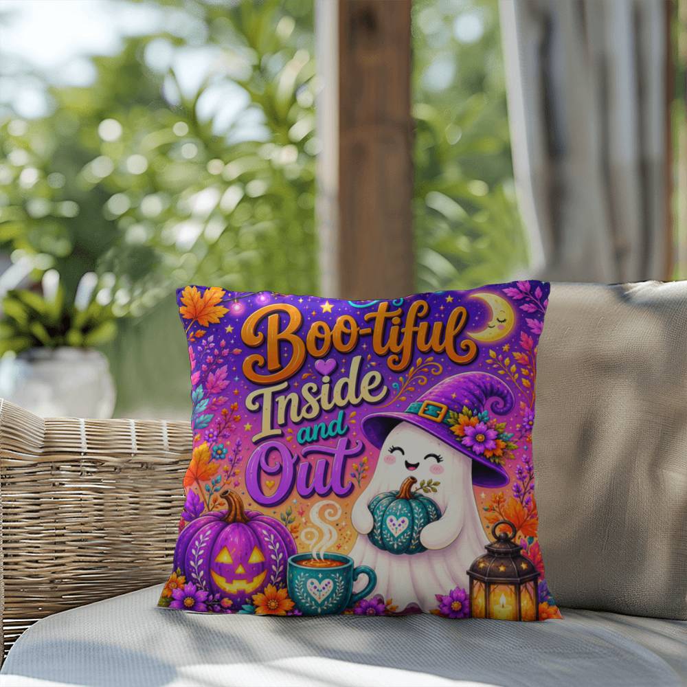 Boo-tiful Inside And Out message with witchy Halloween artwork and positive self worth theme