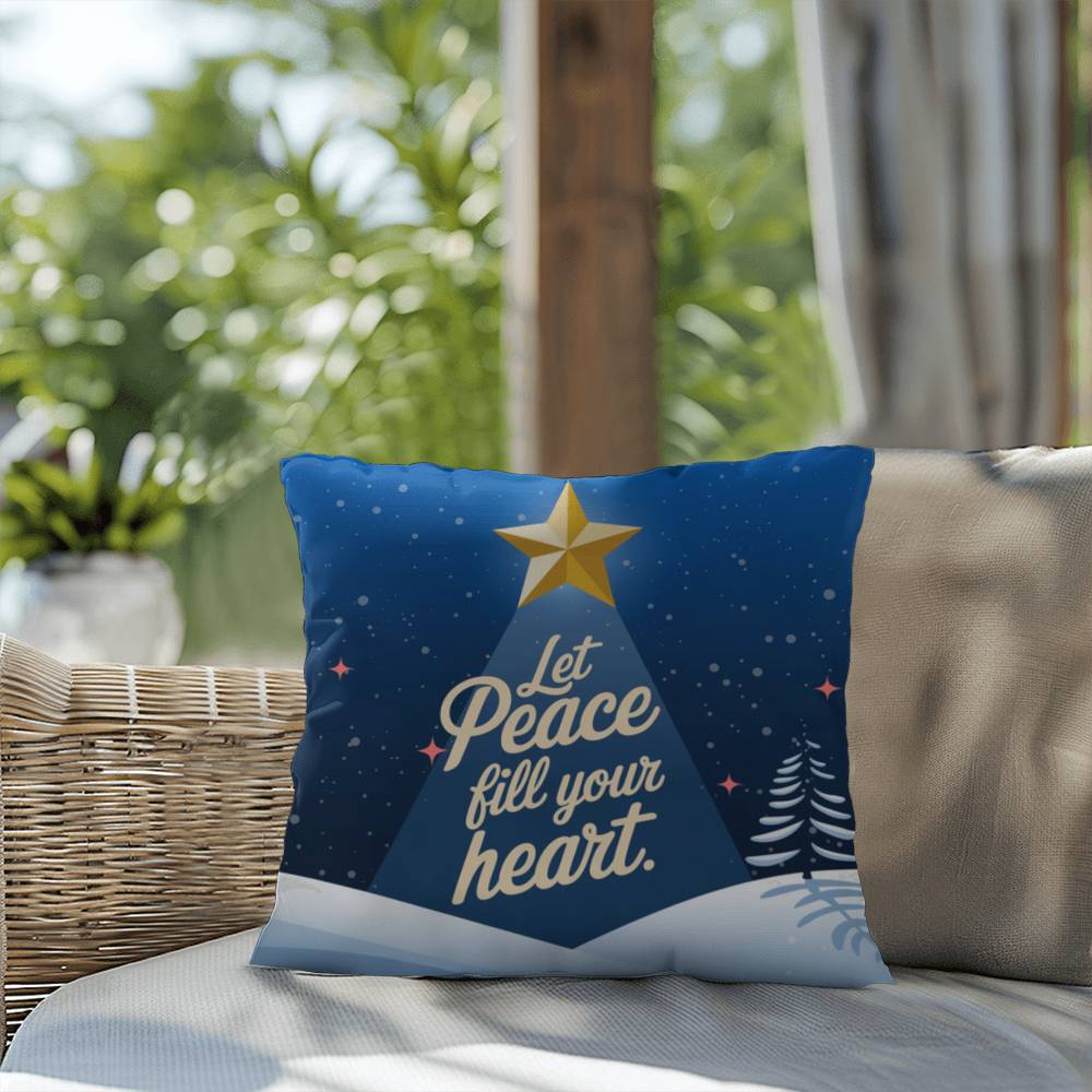 Let Peace Be Your Tradition Throw Pillow - Tranquil Christmas pillow for comfort and calm