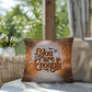 Indoor/outdoor pillow with “You Are Enough” promoting self-love and mental health