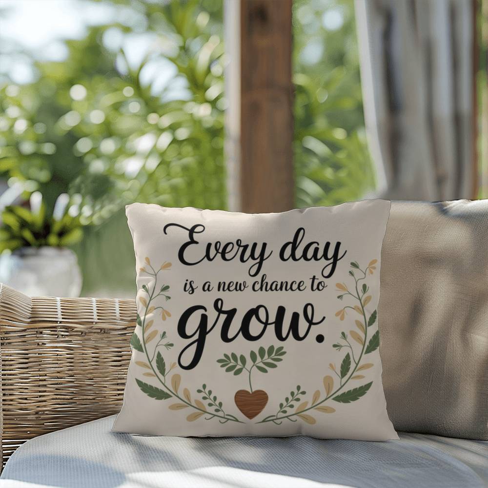 Every Day Is A New Chance To Grow: Indoor/Outdoor Pillow Self-Care for Relaxation, Mindfulness & Emotional Wellness