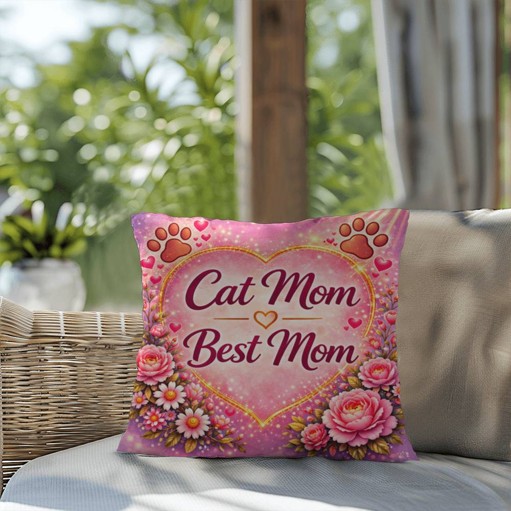 Shop our premium cat mom best mom throw pillow from MySisterIsASurvivor.