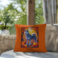 Dark Grey Husky blue eyes pillow, custom indoor outdoor dog cushion, cozy accent for Husky fans - MySisterIsASurvivor