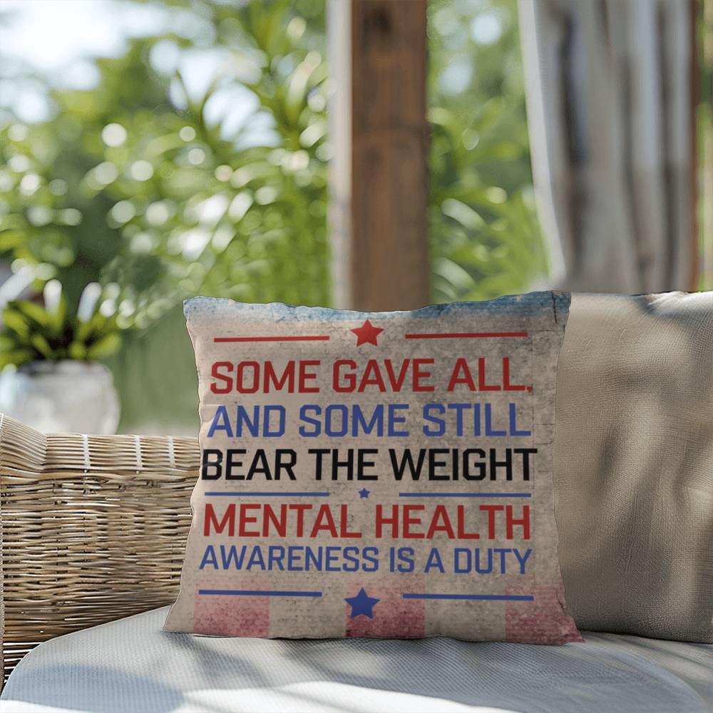 Some Gave All personalized tribute pillow for veterans, Memorial Day remembrance, and PTSD mental health support