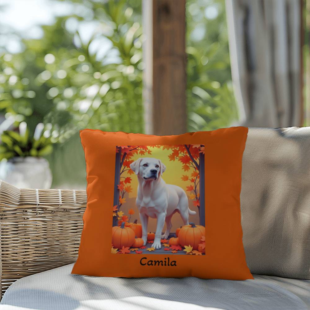 White Labrador Retriever pillow, custom indoor outdoor dog cushion, personalized lab accent - MySisterIsASurvivor