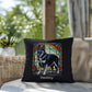 German Shepherd (Black and Silver) Indoor/Outdoor Pillow - Personalized Stained Glass Dog Tribute & Comfort Gift