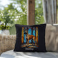 Belgian Malinois (Mahogany) Indoor/Outdoor Pillow - Personalized Stained Glass Dog Tribute & Comfort Gift