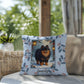 Pomeranian Black & Tan Pillow - Winter Pom throw pillow, festive dog accent, cozy indoor home decor