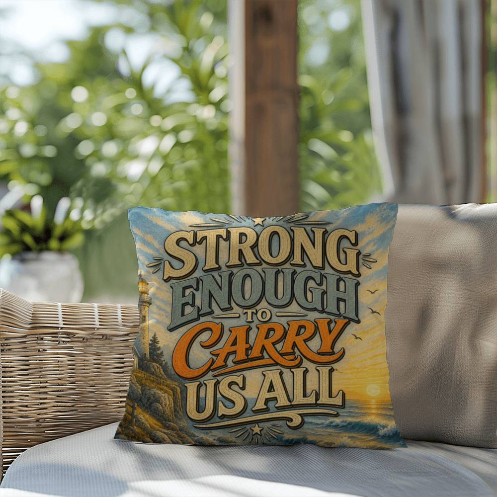 Shop our premium strong enough to carry us all throw pillow from MySisterIsASurvivor.
