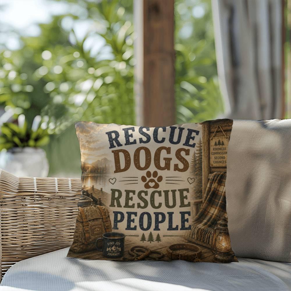 Shop our premium rescue dogs rescue people throw pillow from MySisterIsASurvivor.
