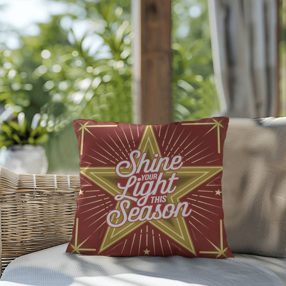 Shine Your Light This Season Throw Pillow - Gentle Christmas décor for inspiration and peace