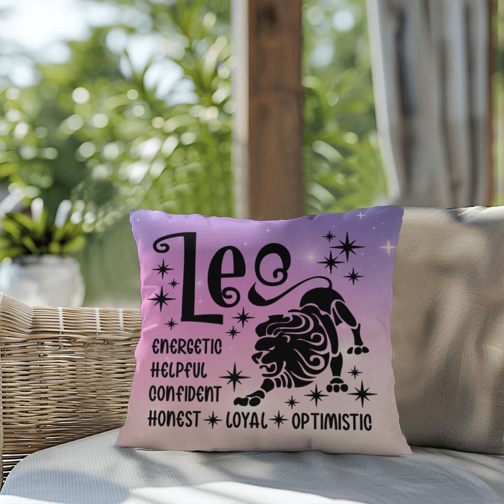 Leo Indoor/Outdoor Pillow – Zodiac Astrology Decor, Boho Accent for Home & Patio