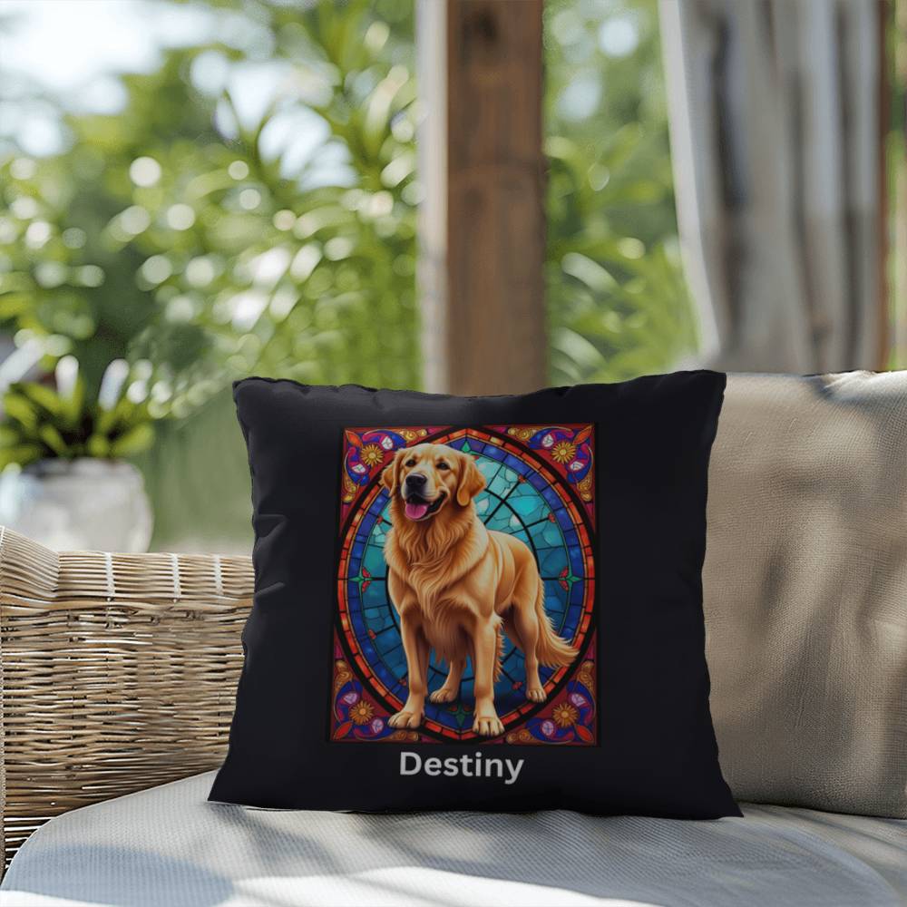 Classic Golden Retriever indoor/outdoor pillow, custom dog lover throw pillow for home or gift