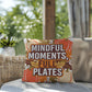 Mindful Moments, Full Plates pillow with cozy Thanksgiving quote and colorful autumn home décor