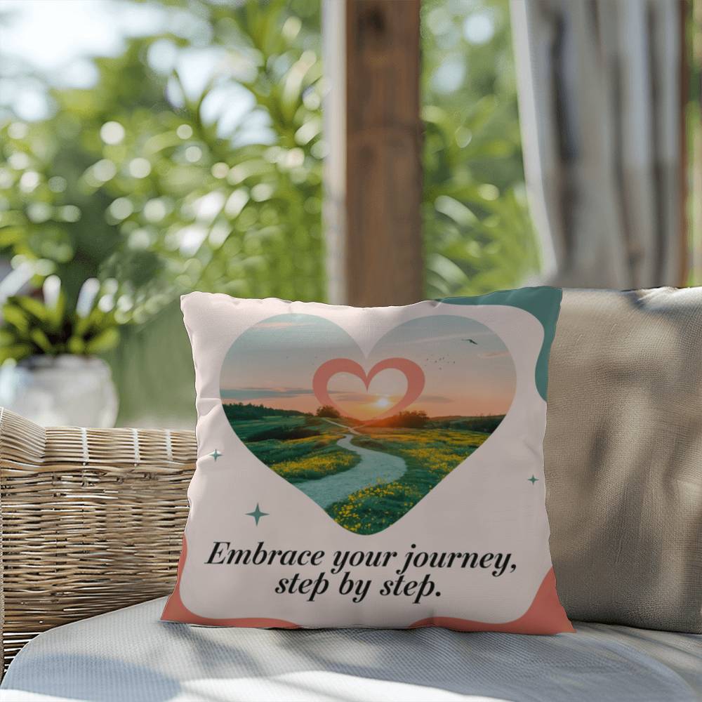 Embrace Your Journey, Step By Step: Indoor/Outdoor Pillow Self-Care for Relaxation, Mindfulness & Emotional Wellness