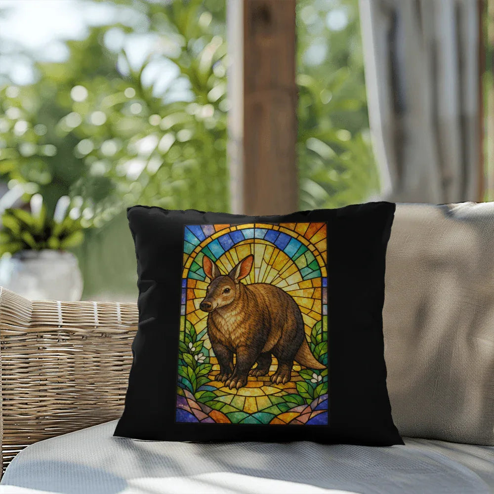 Shop our premium aardvark stained glass style throw pillow from MySisterIsASurvivor.