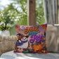 Fall Into Joy Halloween Throw Pillow - Cute Witch Ghost Pumpkin Spice Pillow