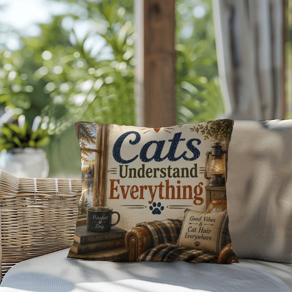 Shop our premium cats understand everything throw pillow from MySisterIsASurvivor.