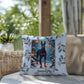 Doberman Blue & Rust Pillow - Festive winter throw pillow, personalized guardian dog home accent, cozy decor