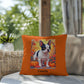 Black Pied French Bulldog pillow, personalized indoor outdoor dog cushion, custom Frenchie decor - MySisterIsASurvivor