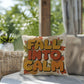 Fall Into Calm throw pillow with autumn gratitude quote, cozy seasonal comfort for Thanksgiving décor