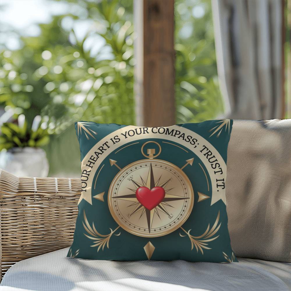 Your Heart Is Your Compass; Trust It: Indoor/Outdoor Pillow Self-Care for Relaxation, Mindfulness & Emotional Wellness