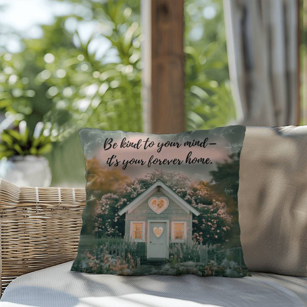Be Kind To Your Mind - It's Your Forever Home: Indoor/Outdoor Pillow Self-Care for Relaxation, Mindfulness & Emotional Wellness