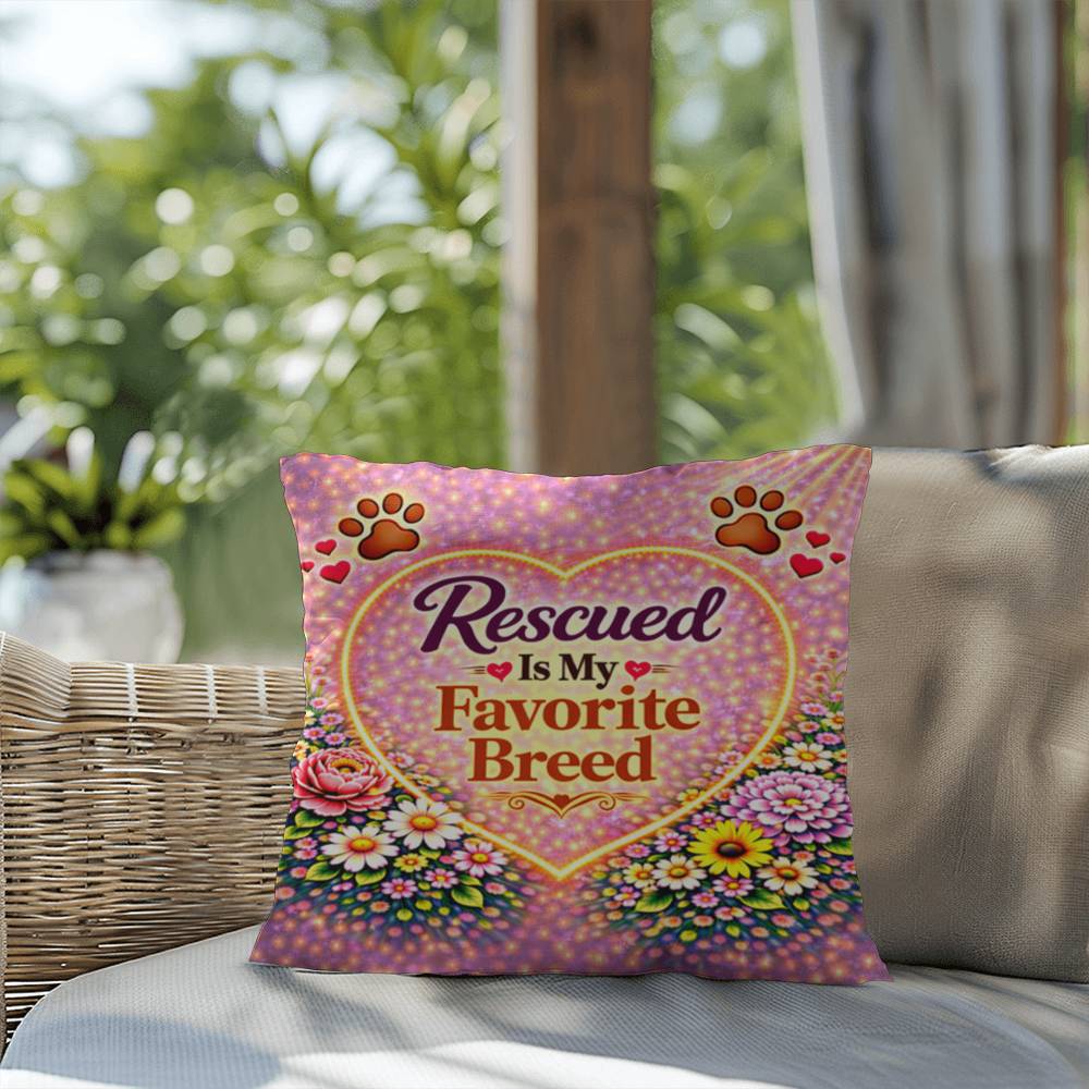 Shop our premium rescued is my favorite breed throw pillow from MySisterIsASurvivor.