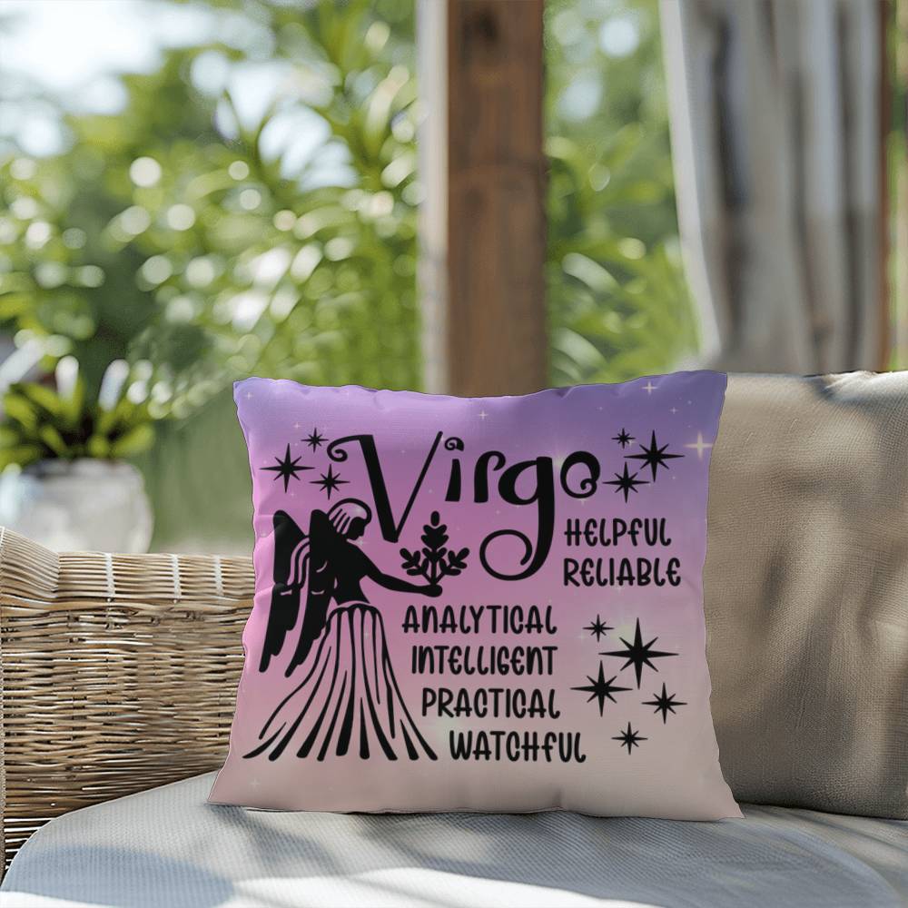Virgo Indoor/Outdoor Pillow – Zodiac Astrology Decor, Boho Accent for Home & Patio